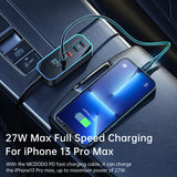 شاحن سيارة ماكدودو بقوة 107 واط، مزود بأربعة منافذ USB ومنفذ Type C وشاشة عرض رقمية
