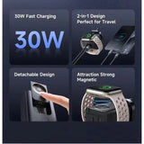 شاحن سفر ماكدودو 30 واط 2 في 1 للمملكة المتحدة، مزود بمنفذ USB-A ثلاثي الأطراف + منفذ USB-C + شاحن ساعة