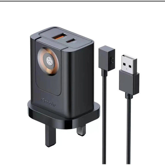 Mcdodo 30W 2-in-1 UK Travel Charger 3Pin USB A + USB C + Watch Charger