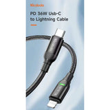 كابل ماكدودو CA-272 للشحن السريع للبيانات من النوع C إلى Lightning بقدرة 36 ​​واط بتقنية PD - طول 1.2 متر