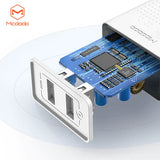 Mcdodo CH-572 Dual USB Charger (UK) + Lightning Data Cable / Travel Set