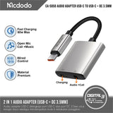 Mcdodo USB C to USB C & AUX 3.5mm Audio Adapter with DAC - Silver