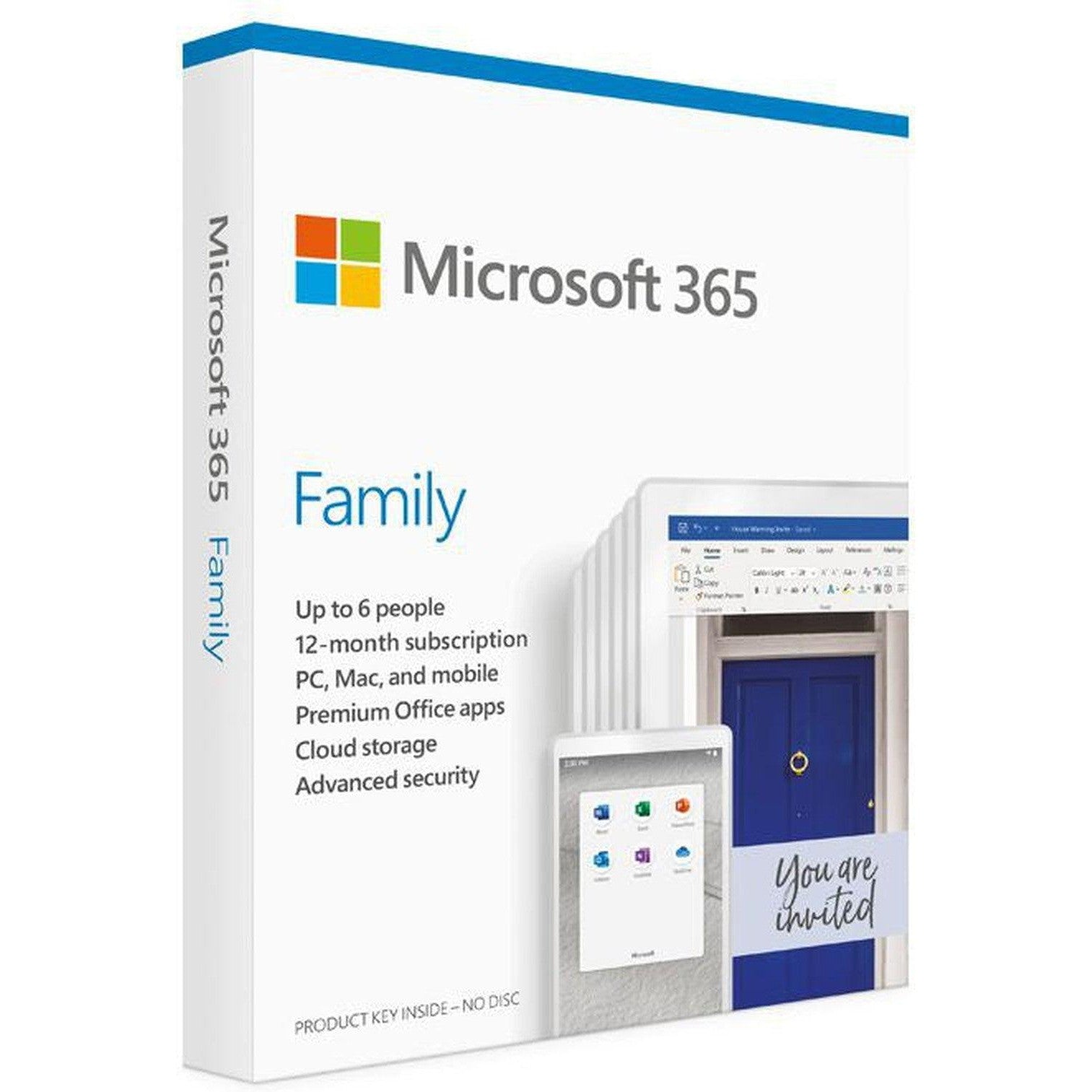 Microsoft Office 365 Family - Up To 6 People License 1 Year Subscription 32 & 64-Bit Medialess-Office-Microsoft-Star Light Kuwait