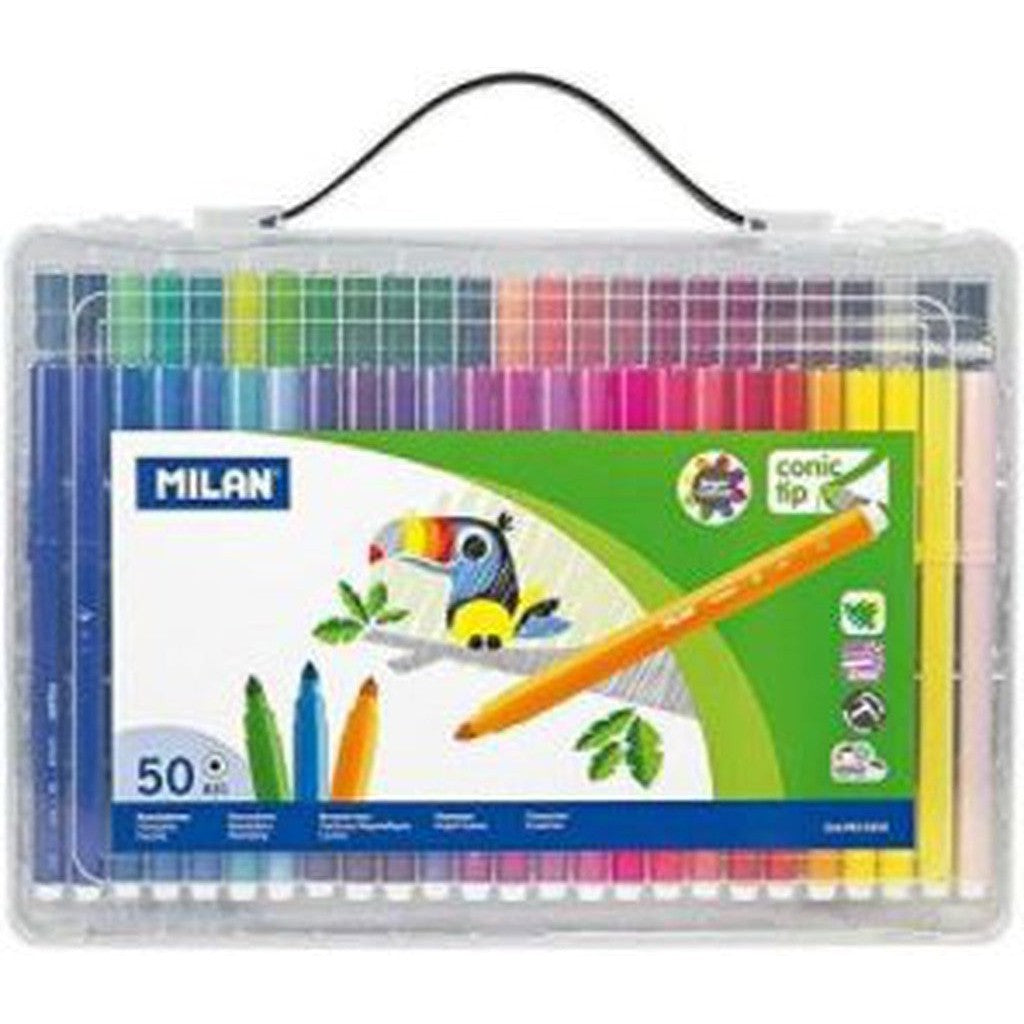 Milan 50-Count Briefcase Of Markers-Pens-Milan-Star Light Kuwait