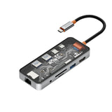 Mowsil 10-in-1 USB-C Hub Docking Station 100W PD HDMI 4K 60Hz RJ45 USB SD/TF Audio MacBook iPad