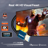 Mowsil HDMI 2.0 Cable 4K@60Hz Ultra HD 18Gbps High Speed HDR 3D Gold-Plated TV PC PS5 Monitor 2-Mtr