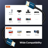 Mowsil HDMI 2.0 Cable 4K@60Hz Ultra HD 18Gbps High Speed HDR 3D Gold-Plated TV PC PS5 Monitor