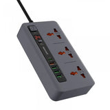 Porodo Multi-Port Power HUB 4 USB-A/USB-C Ultimate Home & Office Kit - 2Meter - Gray