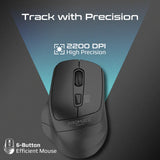 PROMATE Samit Ergonomic Silent Click Wireless Mouse - 2200dpi / Black