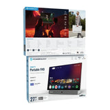 Powerology Portable Smart TV - 27"FHD / 60Hz / 1 GB RAM / 8GB Flash Memory / 38400mAh Battery / White Color