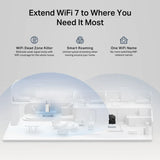 TP-Link RE235BE BE3600 Dual-Band Wi-Fi 7 Range Extender - 15W / 5 GHz, 2.4 GHz / 1x Ethernet Port
