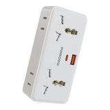 Porodo Plex Universal Inverter - 6 Way / USB-C / USB-A / 1500W /White