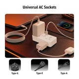 Porodo Plex Universal Inverter - 6 Way / USB-C / USB-A / 1500W /White