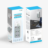 PAWA Universal Power Strip With Timer - 5 Way / USB-A / USB-C / White