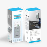 PAWA Universal Power Strip With Timer - 5 Way / 65W / USB-A / USB-C / White
