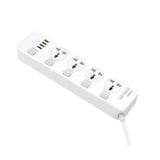 LDNIO SC4408C 4 AC Outlets Universal Power Strip - USB-A / USB-C / White