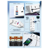 Ldnio SC10610C 10 Outlet Power Socket - 10 Way / UK Plug / USB-C / USB-A / 2 Meters / White