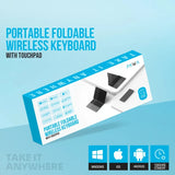 Pawa Portable Foldable Wireless Keyboard With Touchpad - Black/Grey