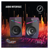 Porodo Gaming Gaming Stereo Wired Speakers Volume Knob Control - 1.1M / 3.5mm Aux / USB - Black