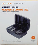 Porodo Dual Lavalier Microphone & Charging Case - Black