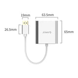 محول ORICO DP إلى منفذي DP مزدوجين بدقة 4K - 15 سم / منفذ عرض / USB - فضي