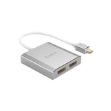 ORICO Mini DP to Dual DP M/F HD Adapter - Silver