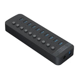 ORICO Multi-Port Hub With Individual Switches - 10-Ports / Black