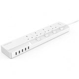 واقي التيار الكهربائي من أوريكو مزود بـ 5 منافذ USB - أبيض