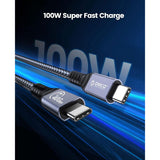 كابل بيانات ORICO Thunderbolt 4 - طوله متران / من النوع C - رمادي