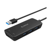 ORICO USB HUB - USB3.0 3-Port / Card Reader / Black