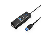موزع Orico PWCUR USB 3.0 مع محول شبكة جيجابت USB-C RJ45