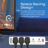 PROMATE PowerMatrix-5M 10 Way Surge Power Strip - 30W / 5 Meter / USB-A / USB-C / White