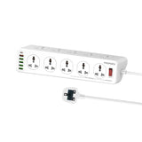 PROMATE PowerMatrix-5M 10 Way Surge Power Strip - 30W / 5 Meter / USB-A / USB-C / White