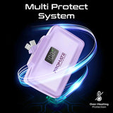 PROMATE PowerUp-10Duo Ultra-Compact Fast Charging Power Bank - 20W / USB-C / Lightning / Purple