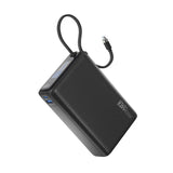 PROMATE Titan-35W Power Bank with Built-in USB-C Cable - 35W / USB-C / USB-A / Black