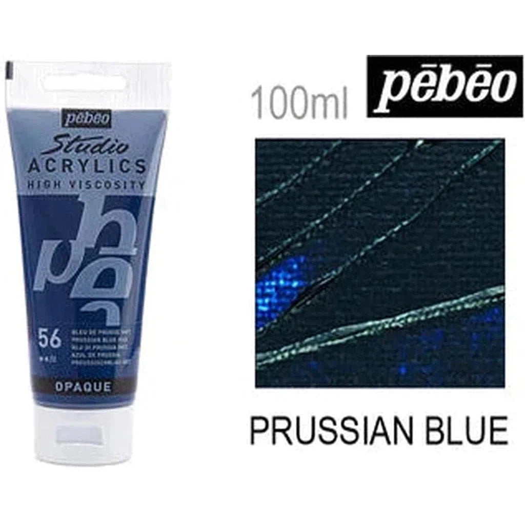 Pebeo Studio High Viscosity Acrylics - 100 Ml-Drawing And Coloring-Pebeo-Prussian Blue-Star Light Kuwait