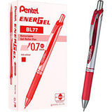 Pentel Energel Bl77 Retractable Gel Roller Pen 0.7Mm-School Supplies-Other-Box-Red-Star Light Kuwait