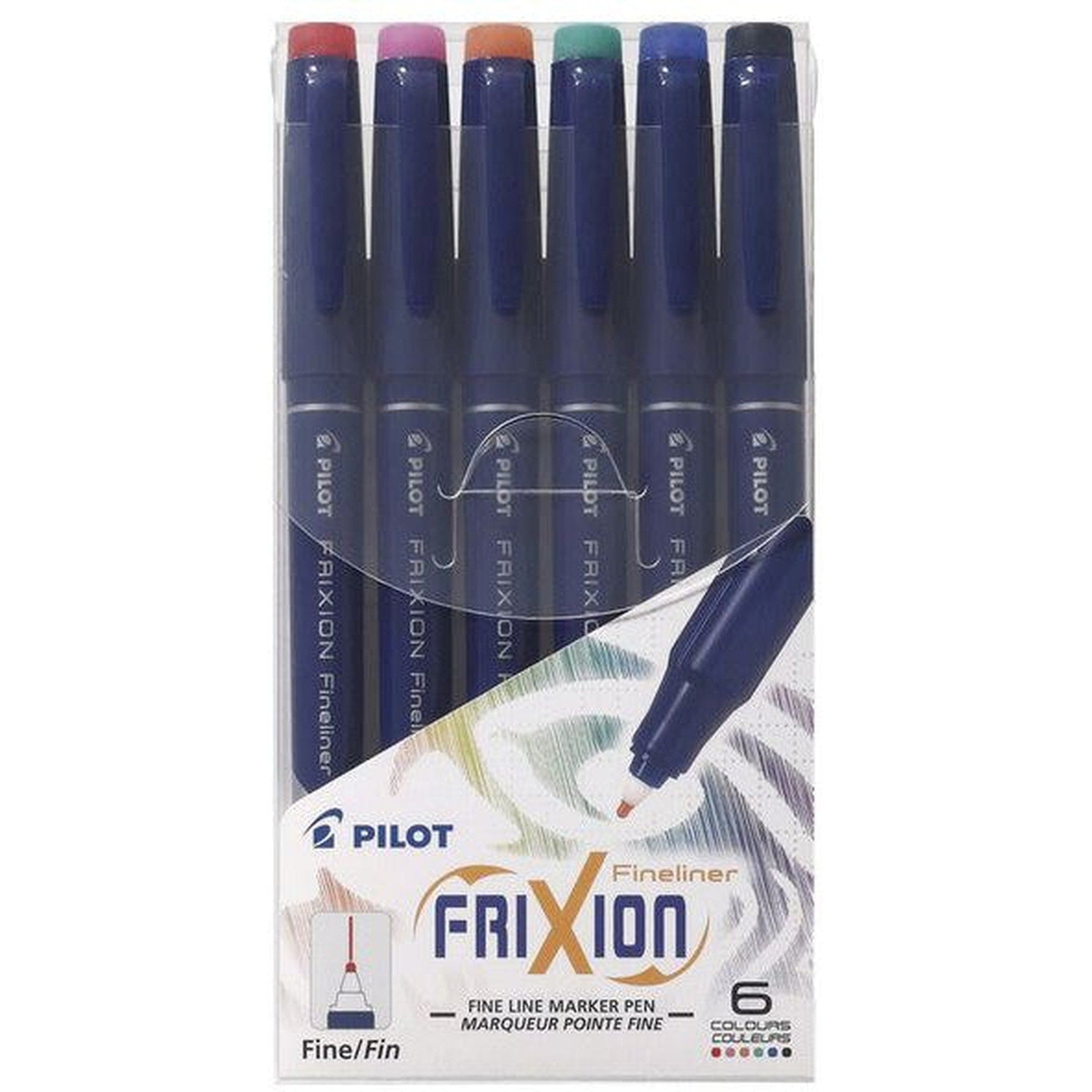 Pilot Frixion Fineliner Erasable Pens 6 Colors-Pens-Pilot-Star Light Kuwait