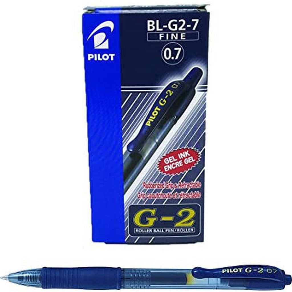 Pilot G2 Retractable Gel Roller Ball 0.7 Mm Tip Box Of 12-Pens-Other-Blue-Star Light Kuwait