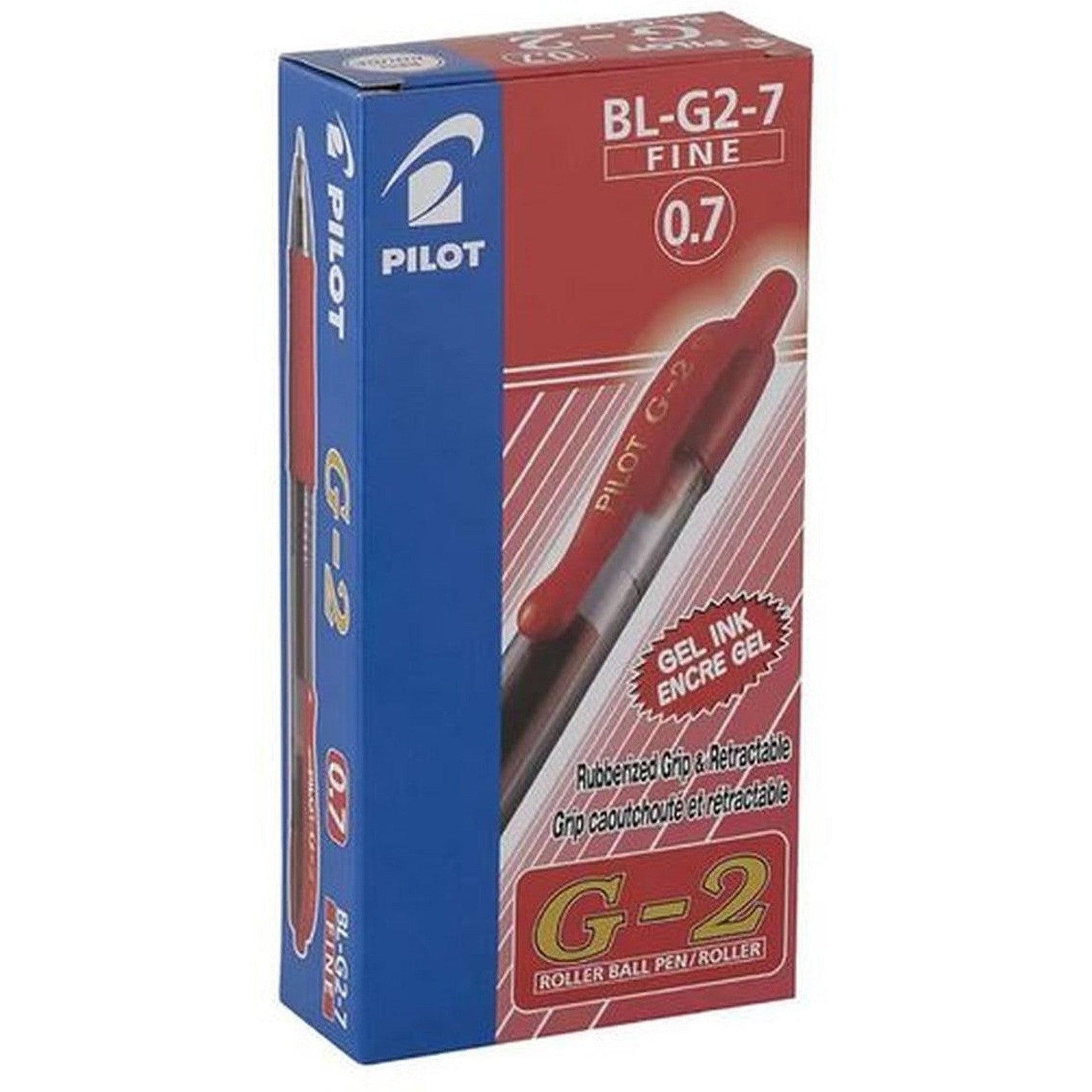 Pilot G2 Retractable Gel Roller Ball 0.7 Mm Tip Box Of 12-Pens-Other-Red-Star Light Kuwait