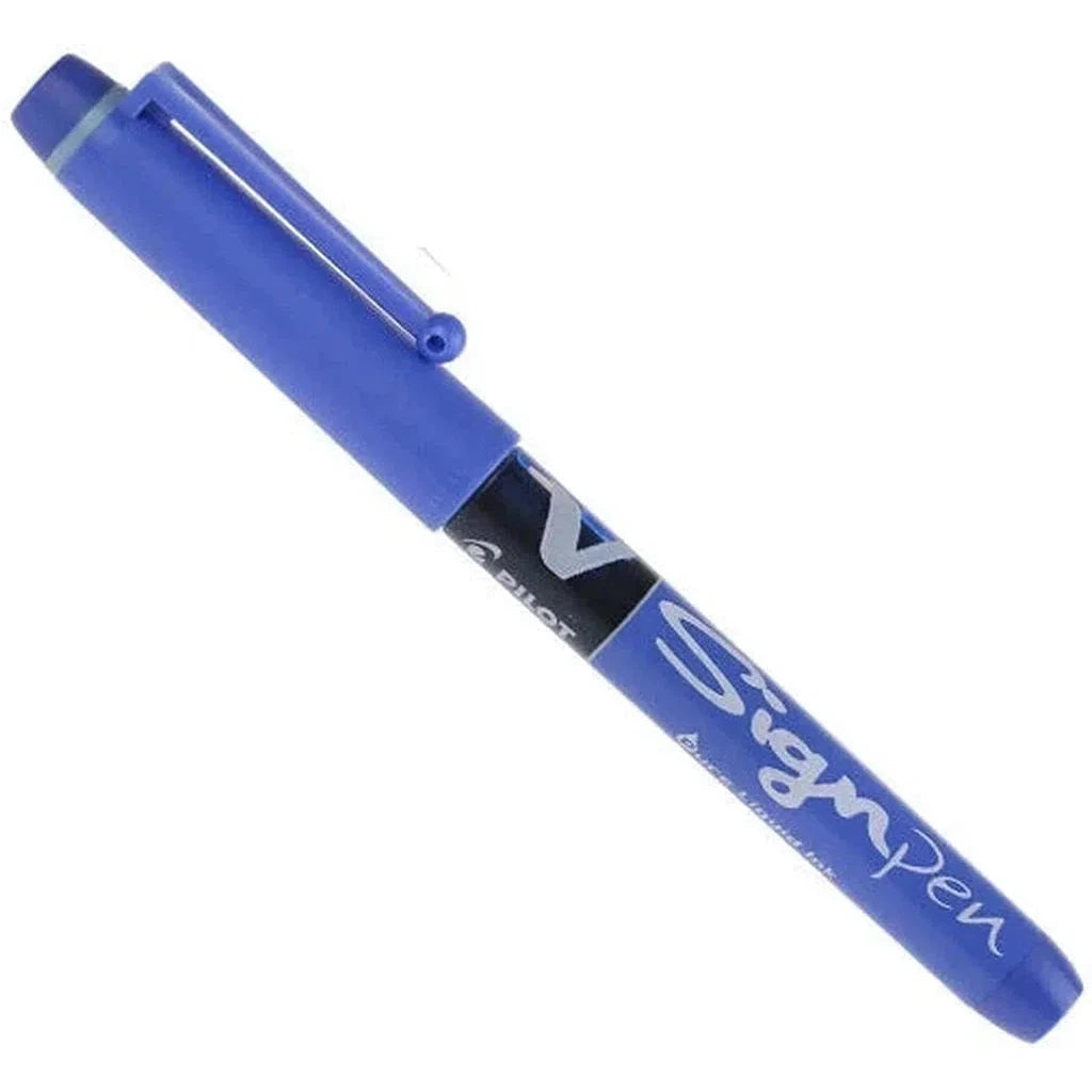 Pilot Sign Pen – 12 Stück Filzstifte Mit Flüssigtinte, Mittlere Spitze 0,6mm, Blau