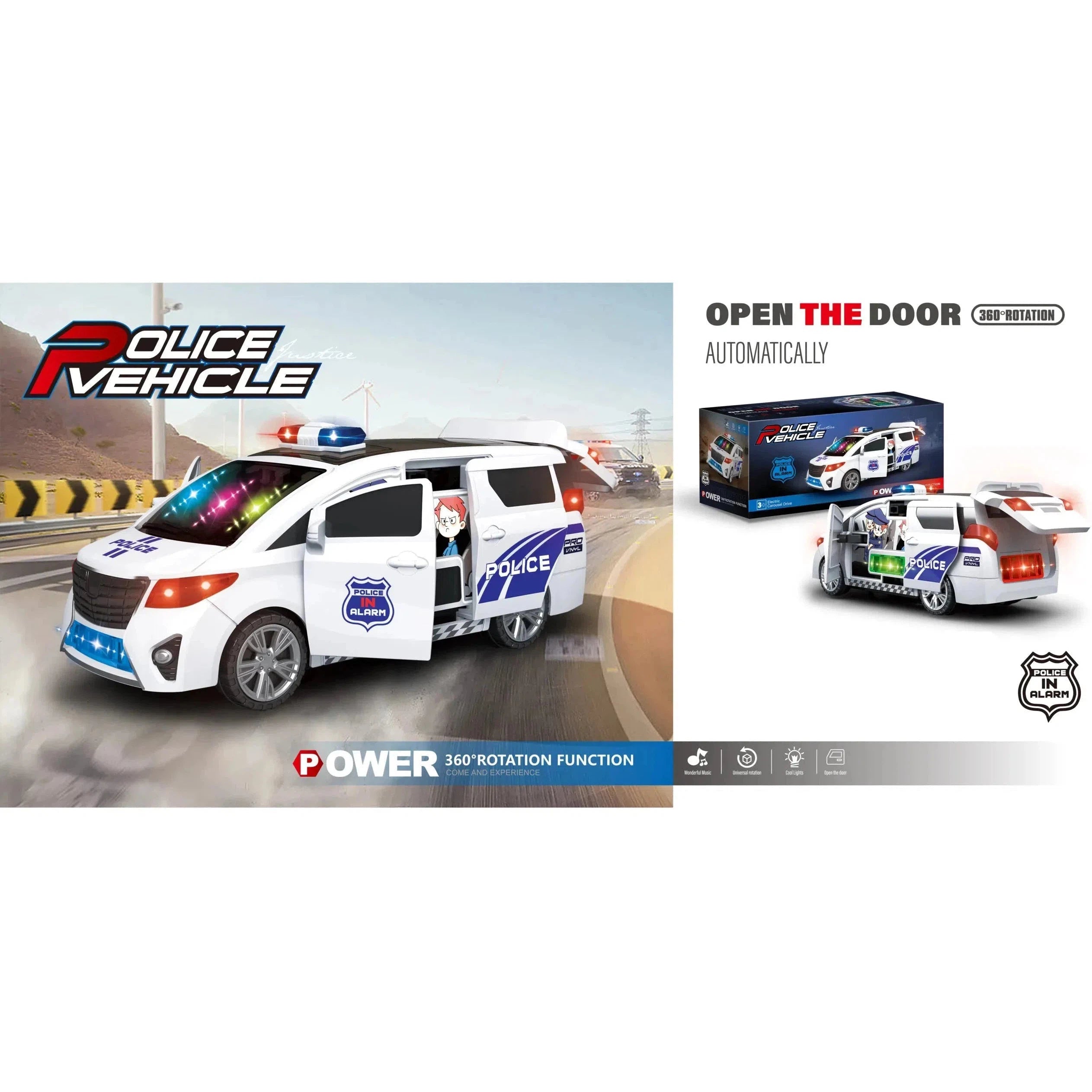 Police Vehicle 360 Rotation Open The Door Automatically-4545-2-Common Toys-Other-Star Light Kuwait