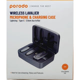 Porodo Dual Lavalier Microphone & Charging Case - Black
