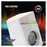 Porodo Gaming Gaming Stereo Wired Speakers Volume Knob Control - 1.1 Meter / 3.5mm Aux / USB - White