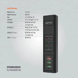 Porodo Multi-Port USB Charging HUB - 85W / Black