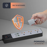 Porodo Power Strip - 3AC / 45W / 300W - Black