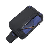 Porodo Lifestyle Cross Body Sling Bag With Fingerprint Lock - Black/Blue
