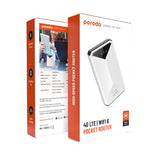 Porodo portable WiFi Router - 3G / 4G / 2100mAh / White