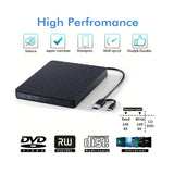 Portable DVD Writer Dual Port USB-A 3.0 / USB-C External Optical Drive