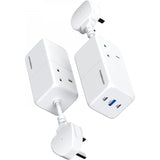 Powerology 65W Power StriP With Dual Power Sockets - White